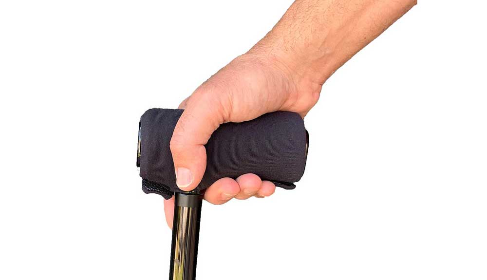 Man using a cane with proper height