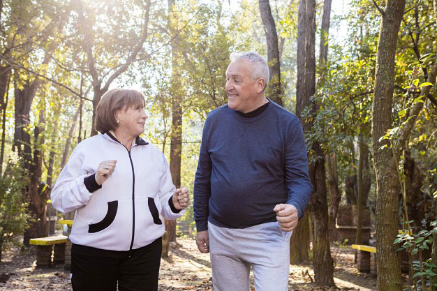 seniors enjoying exercise outdoors