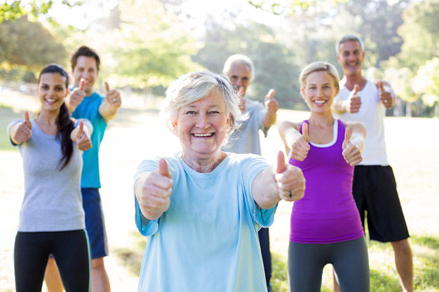 seniors exercising for fun
