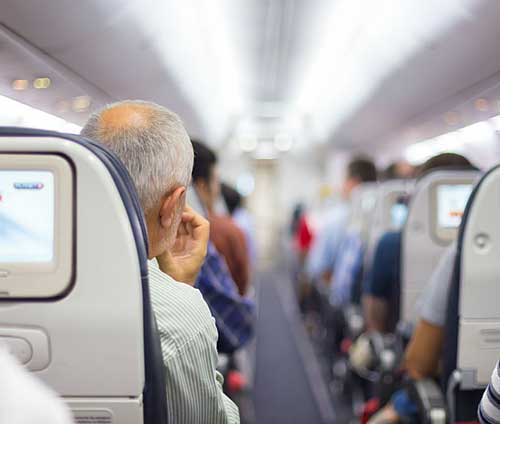 International travel for senior citizens. Select isle seats.